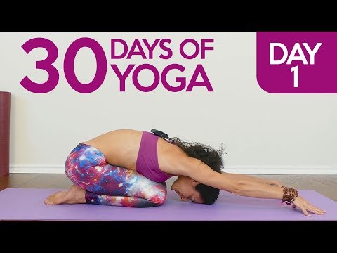 Yoga Basics with Jess ♥ Flexibility, Back Pain & Stress Relief, Complete Beginners, Day 1 of 30